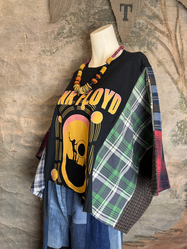 5576 Flannel Band Tee Topper-E