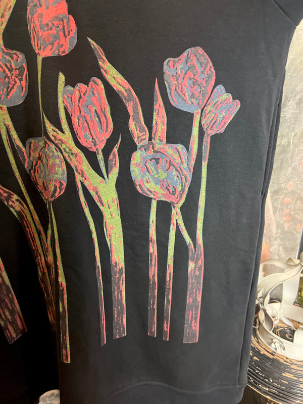 TBG Graffiti Tulips Sweatshirt Tunic