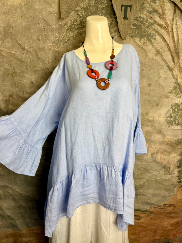 MP-HLT651 Baby Doll Top-Kentucky Blue