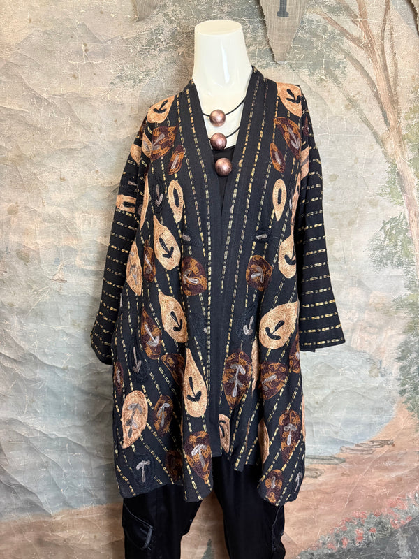 ANU 19828 Embroidered Duster JKT-Fudge