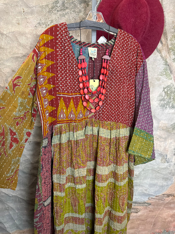 JG-156 Sunrise Kantha PW Dress-MIX 5