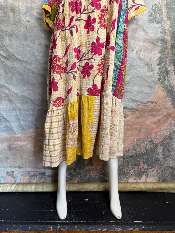 1027w Kantha Arts Tiered Dress-Mix 5