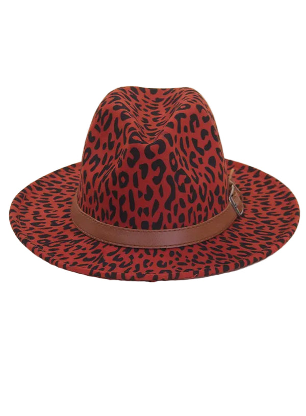 Felt Leopard Fedora Hat