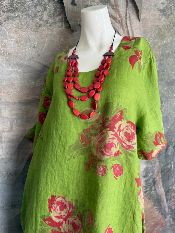 90645-62 Rose Pocket Tunic-KIWI