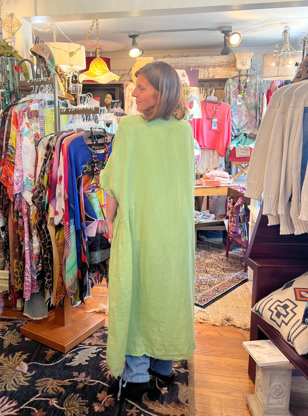 3405 Knot Pocket Dress-Apple Green