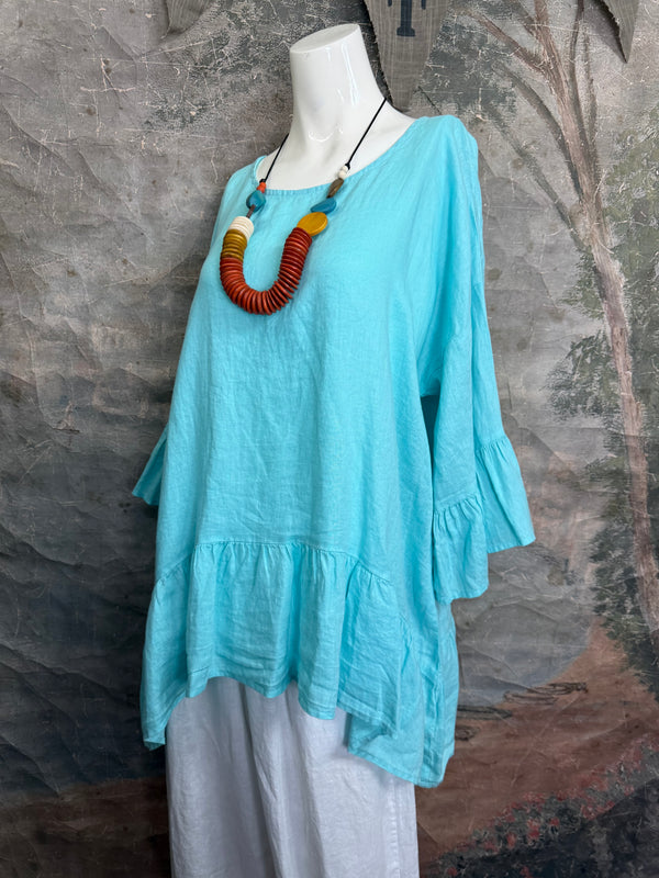 MP-HLT651 Baby Doll Top-Aqua