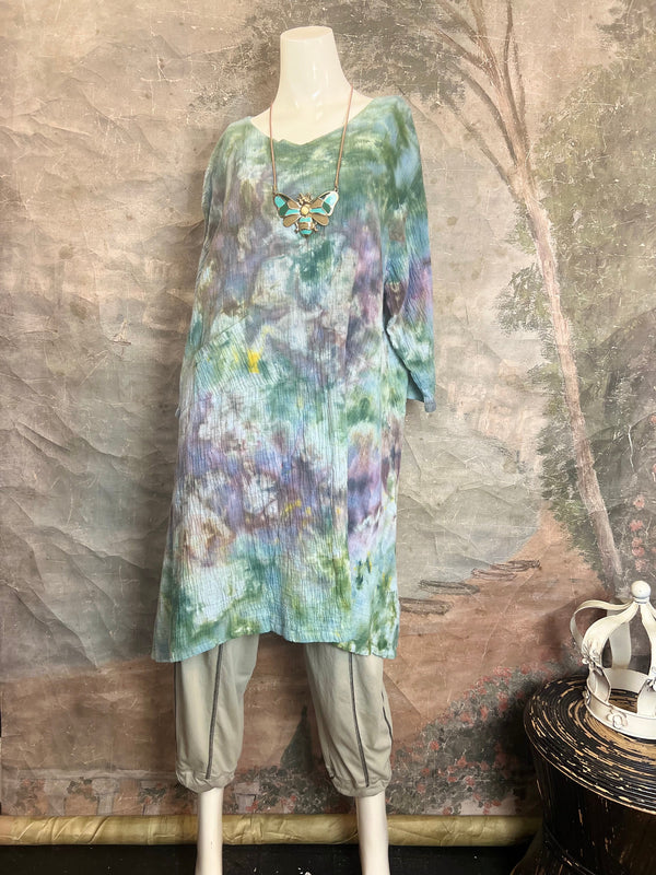 RS662 Lyle Tunic Dress-Waterlilies
