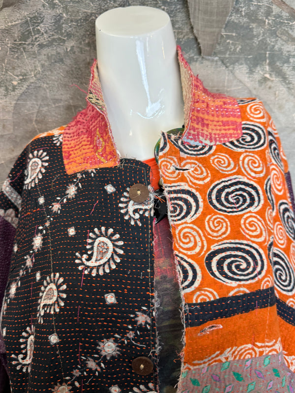 JG-183 Kantha Sunrise Coat-MIX 5