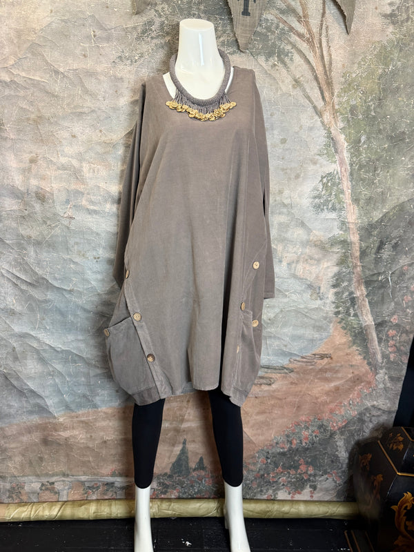 91983 Corduroy Pocket Tunic-Mocha