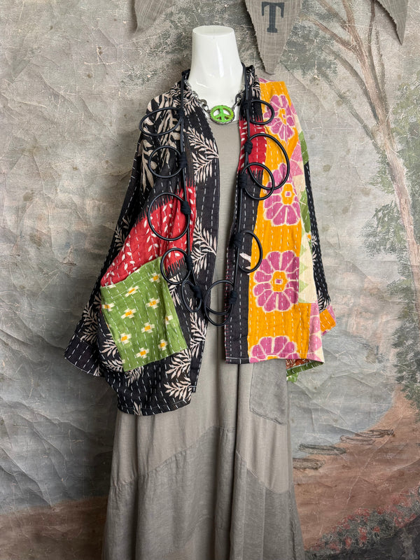 1040w Kantha Long Sleeve Jacket-Piper