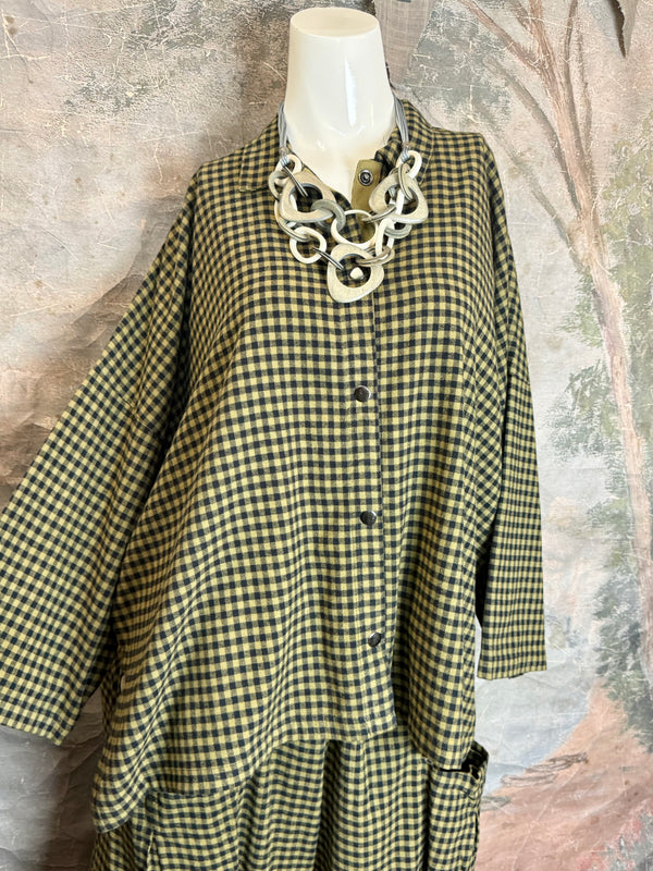 2500-2165 Small Check Big Shirt-Teak