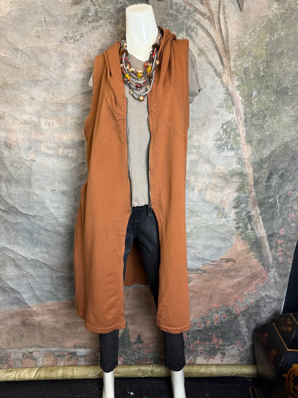 2626AU Zip Hoodie Vest-Ginger