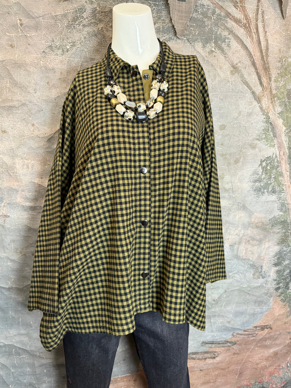 2500-2165 Small Check Big Shirt-Teak