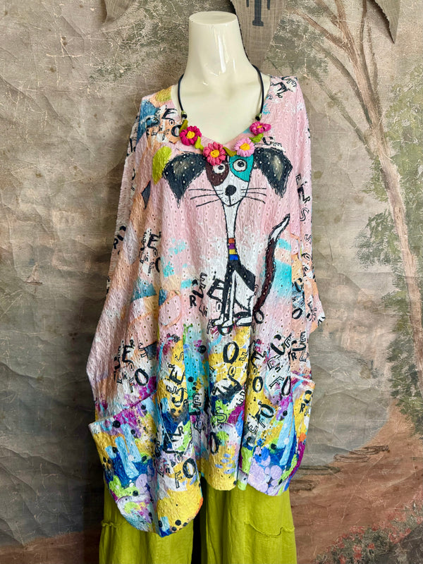 T1196 Vneck Dolman High-low Top-Piper