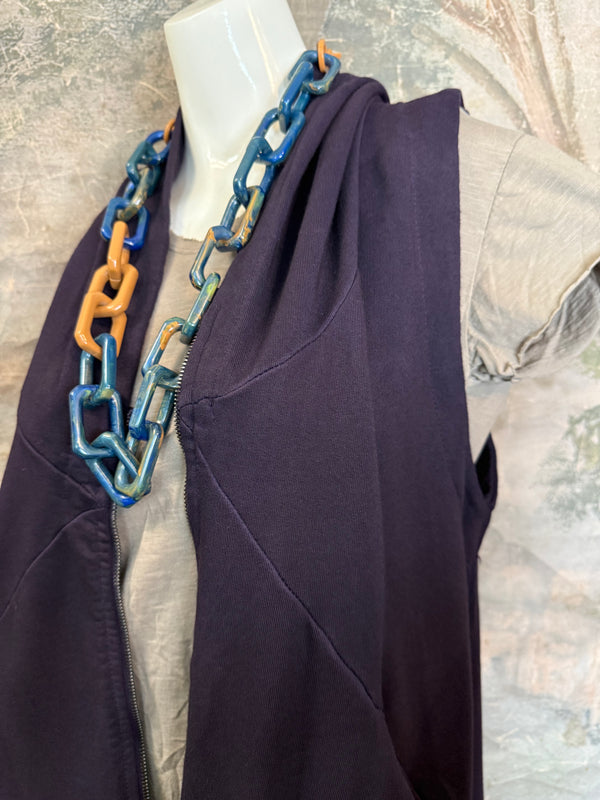 2626AU Zip Hoodie Vest-Purple