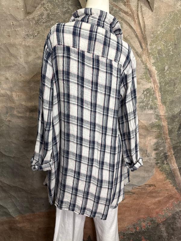 MP-ELT550 Plaid Boyfriend Shirt