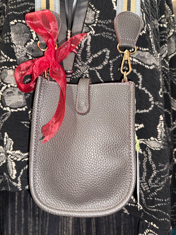 0003A Pebbled Vegan MINI Leather Crossbody Bag-Mocha