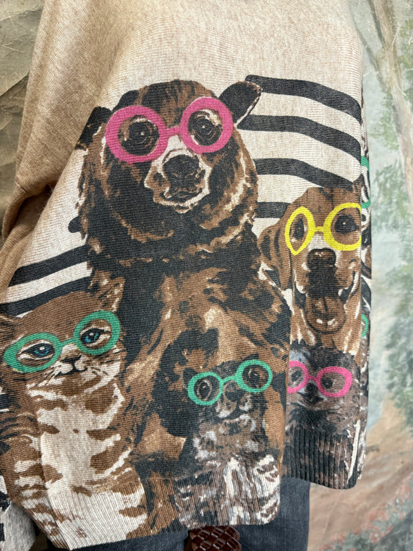 25704 Icon Print Sweater