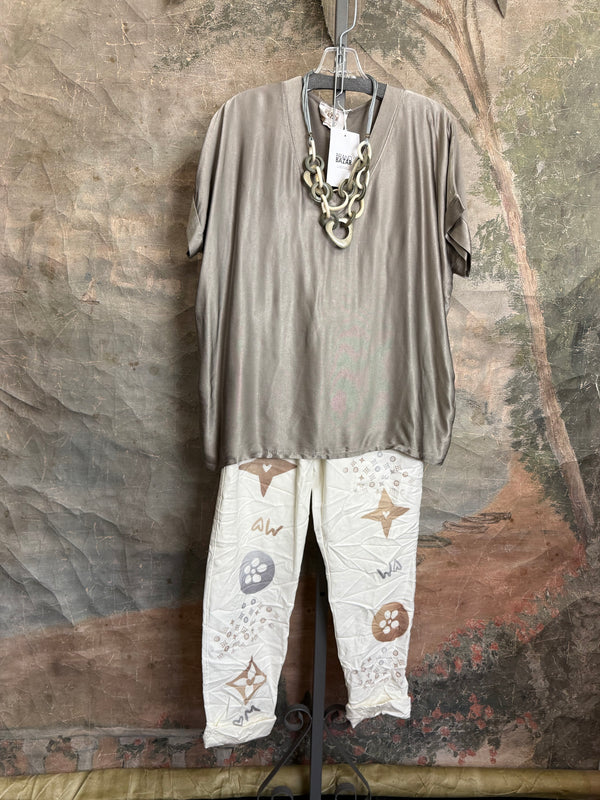 0A910 Pull On Stretch Pants-Lucky Star