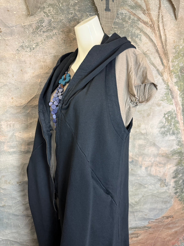 2626AU Zip Hoodie Vest-Black