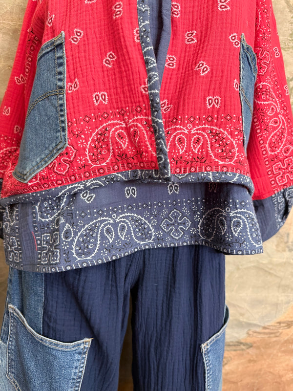 5756 Bandana Mix Cardigan