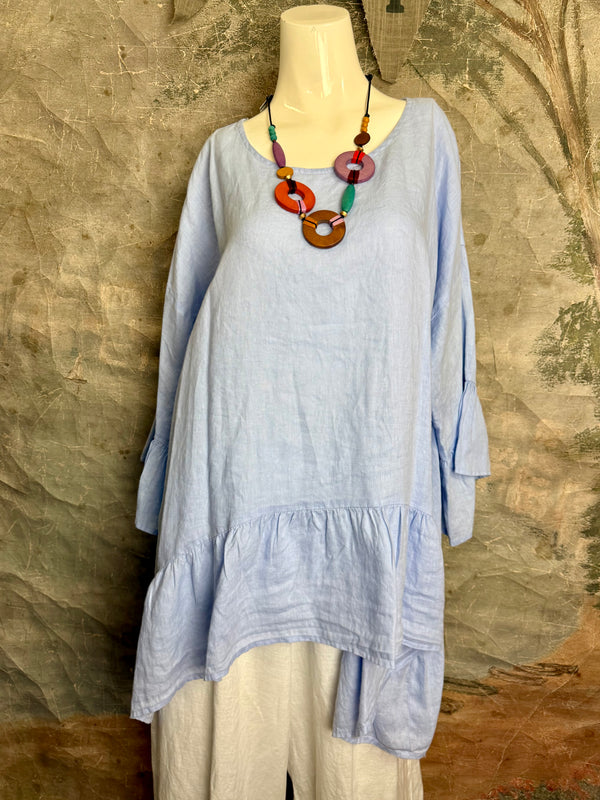MP-HLT651 Baby Doll Top-Kentucky Blue