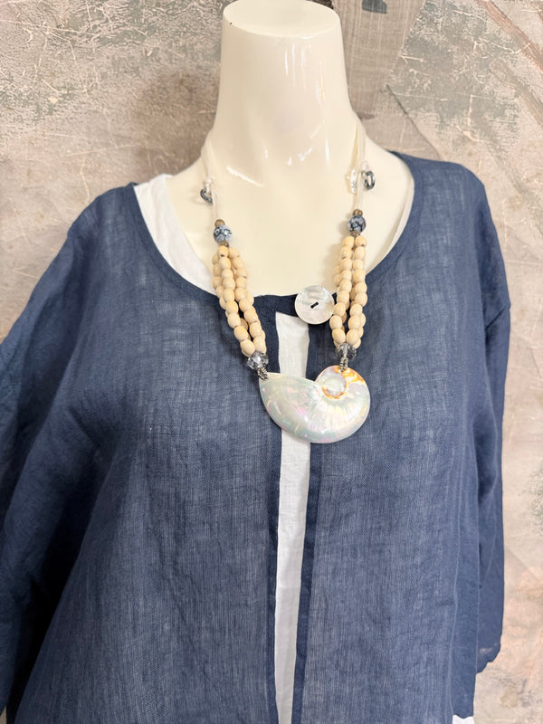 MP-MT348 Bolero With Button-Navy