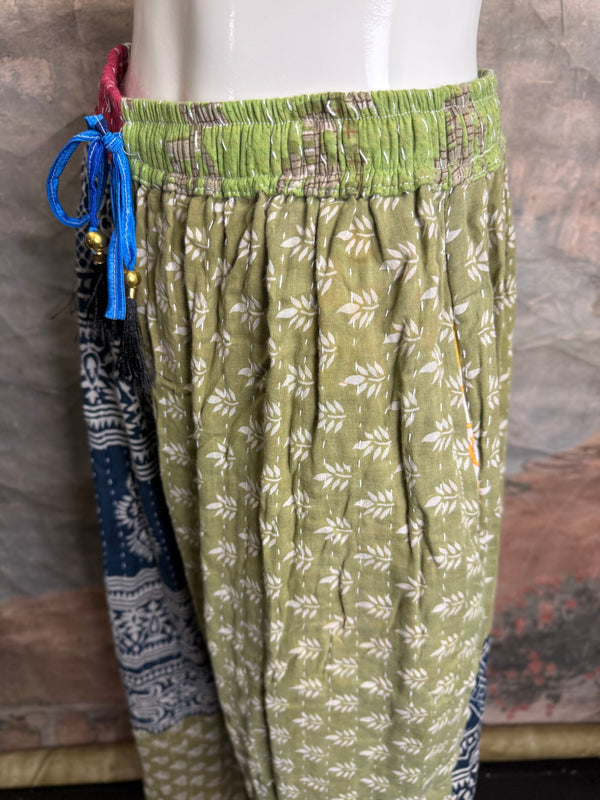 2007W Wide Leg Kantha Pants-Mix 2
