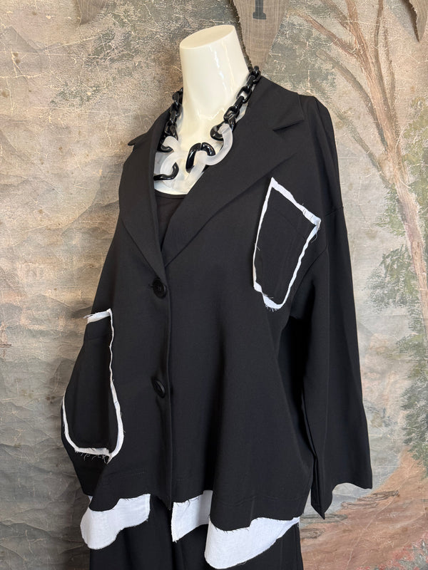 69583 Chic Blazer Jacket W/Trim
