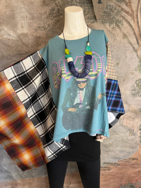 5576 Flannel Band Tees-Mix 2