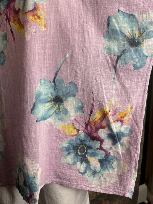 91266A Art to Wear Flower Shirt-Lilac