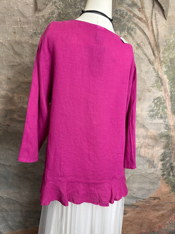 MP-HLT561 Ruffle Hem Top-Violet