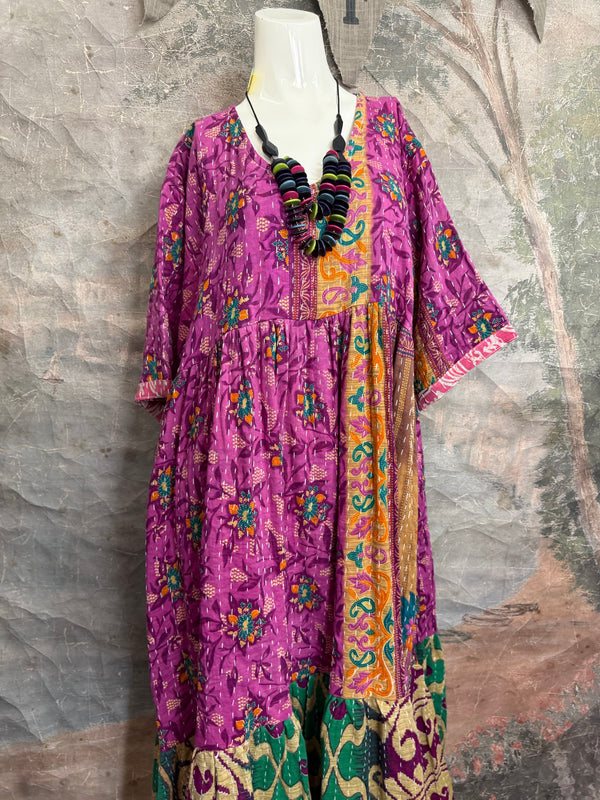 1027w Kantha Arts Tiered Dress-Mix 9