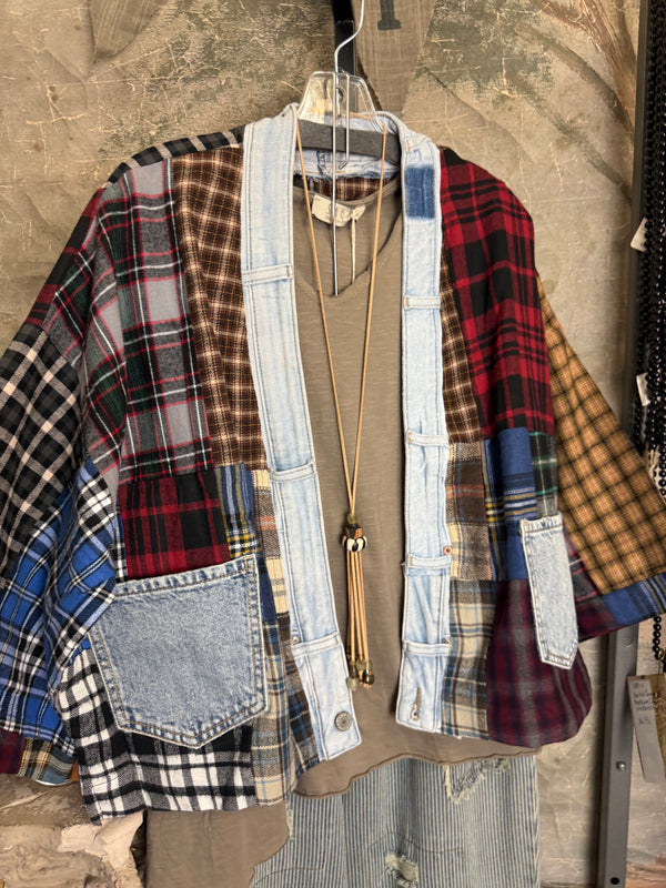 5573 Lodge Flannel Cardigan-Mix C