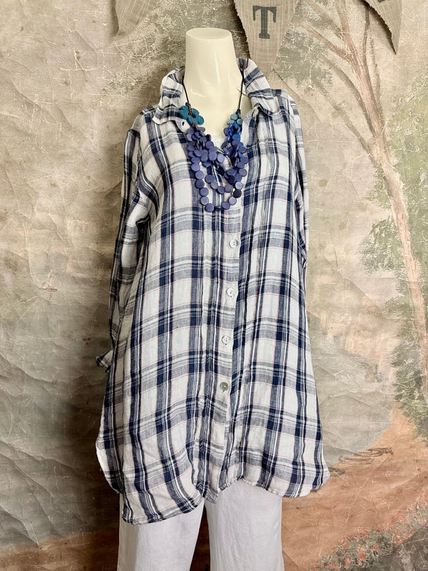 MP-ELT550 Plaid Boyfriend Shirt