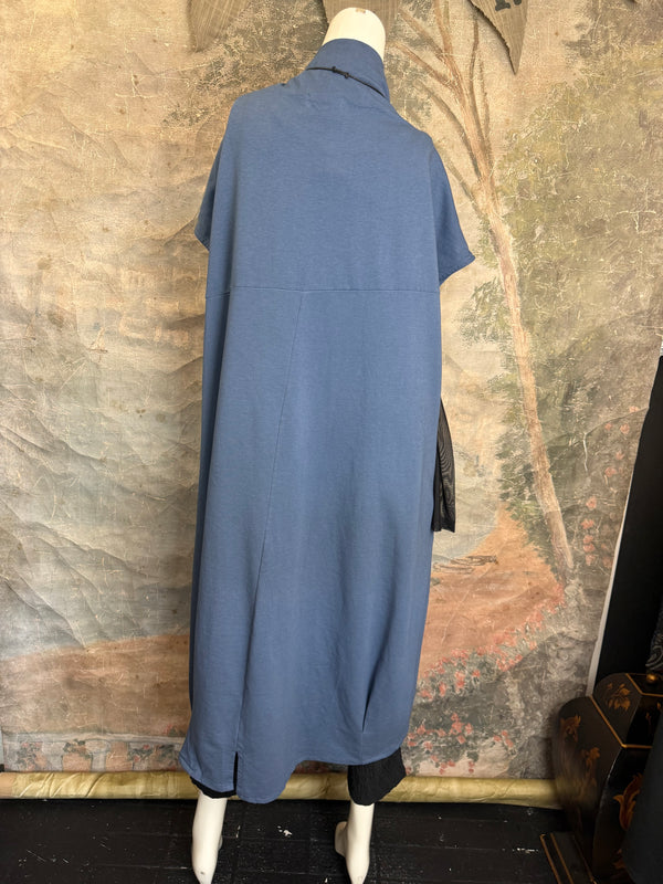 92009 Cocoon Sweatshirt Dress-Denim Blue