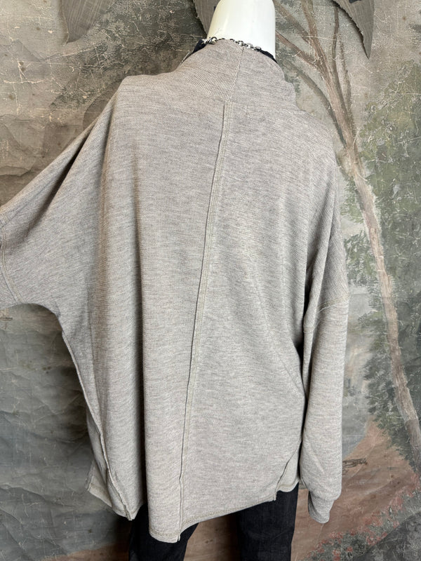 25690 Knit Mock Neck Top-Khaki