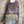 Load image into Gallery viewer, D540 Waffle Knit Cowlneck Dress in colorful abstract cat print with long sleeves and midi length - 4
