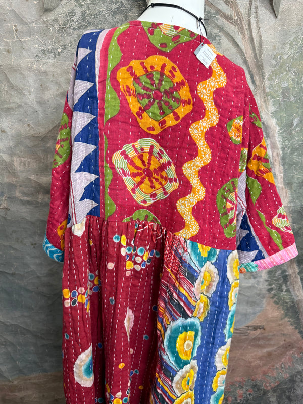 1027w Kantha Arts Tiered Dress-Mix 10