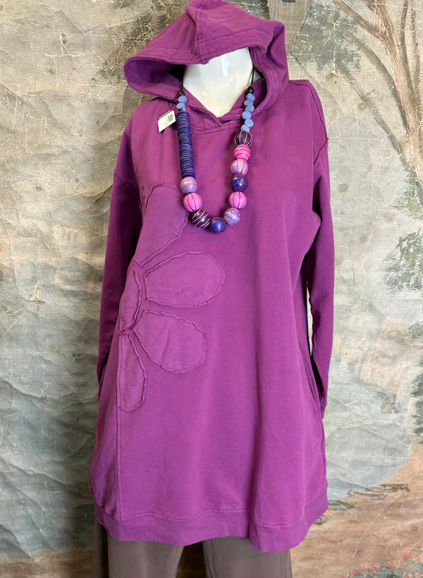 A2994202 Long/Slv Flower Tee-Plum