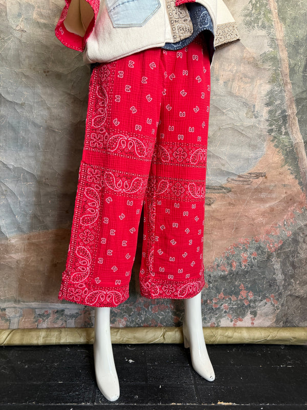 5791 Bandana Crop Pant-RED