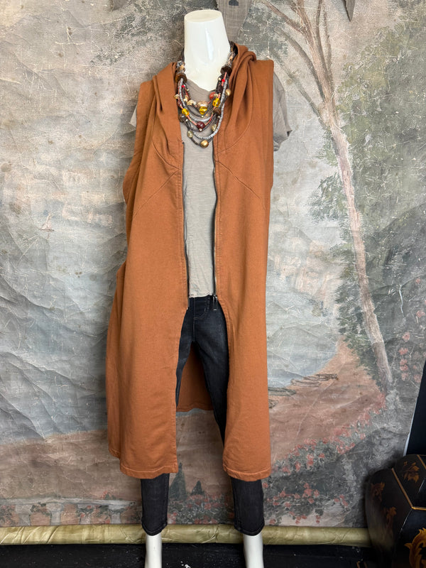 2626AU Zip Hoodie Vest-Ginger