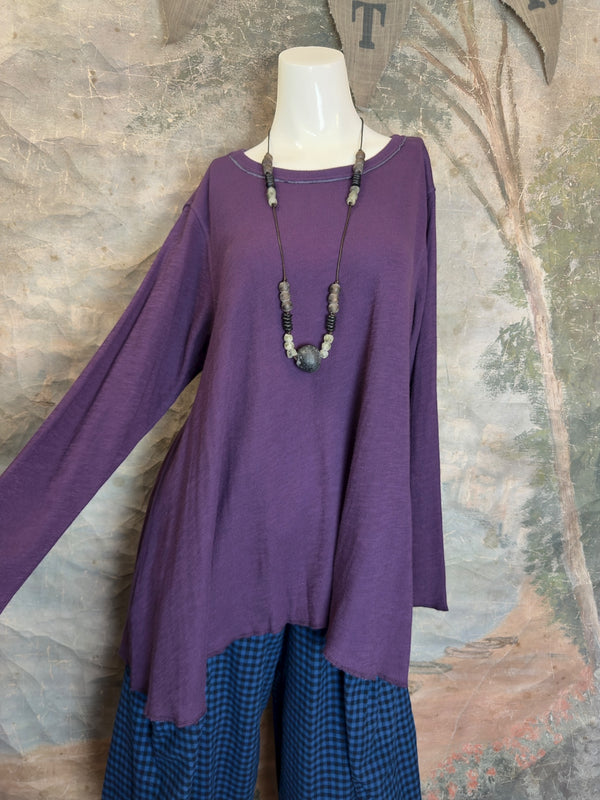 1050-88 Cotton Knit Angel Tee-Eggplant