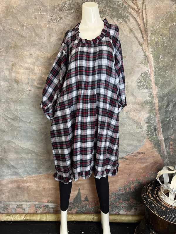 5544 SG Tuck Tunic-Red/Gray