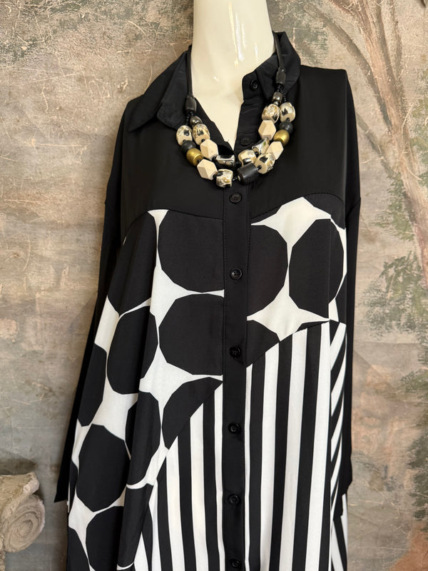 1221 Colorblock Shirt Dress-style 1