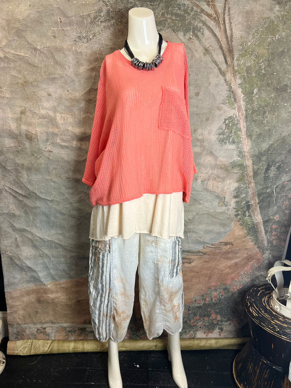 TEE004N Net Rex Top