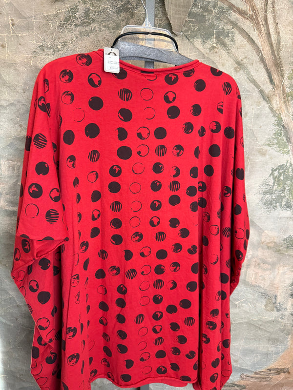 715CL-MOON Oversized Tunic Tee-Red