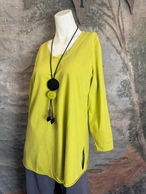 A3002150 Long Slv Tunic Tee-Wasabi Green