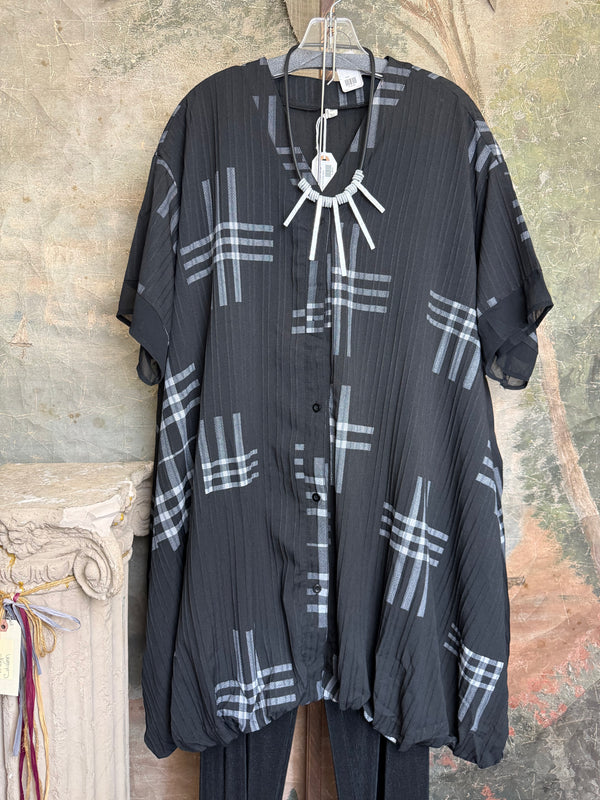 4982 Pleated Plaid Tunic Dress