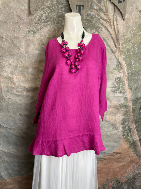 MP-HLT561 Ruffle Hem Top-Violet